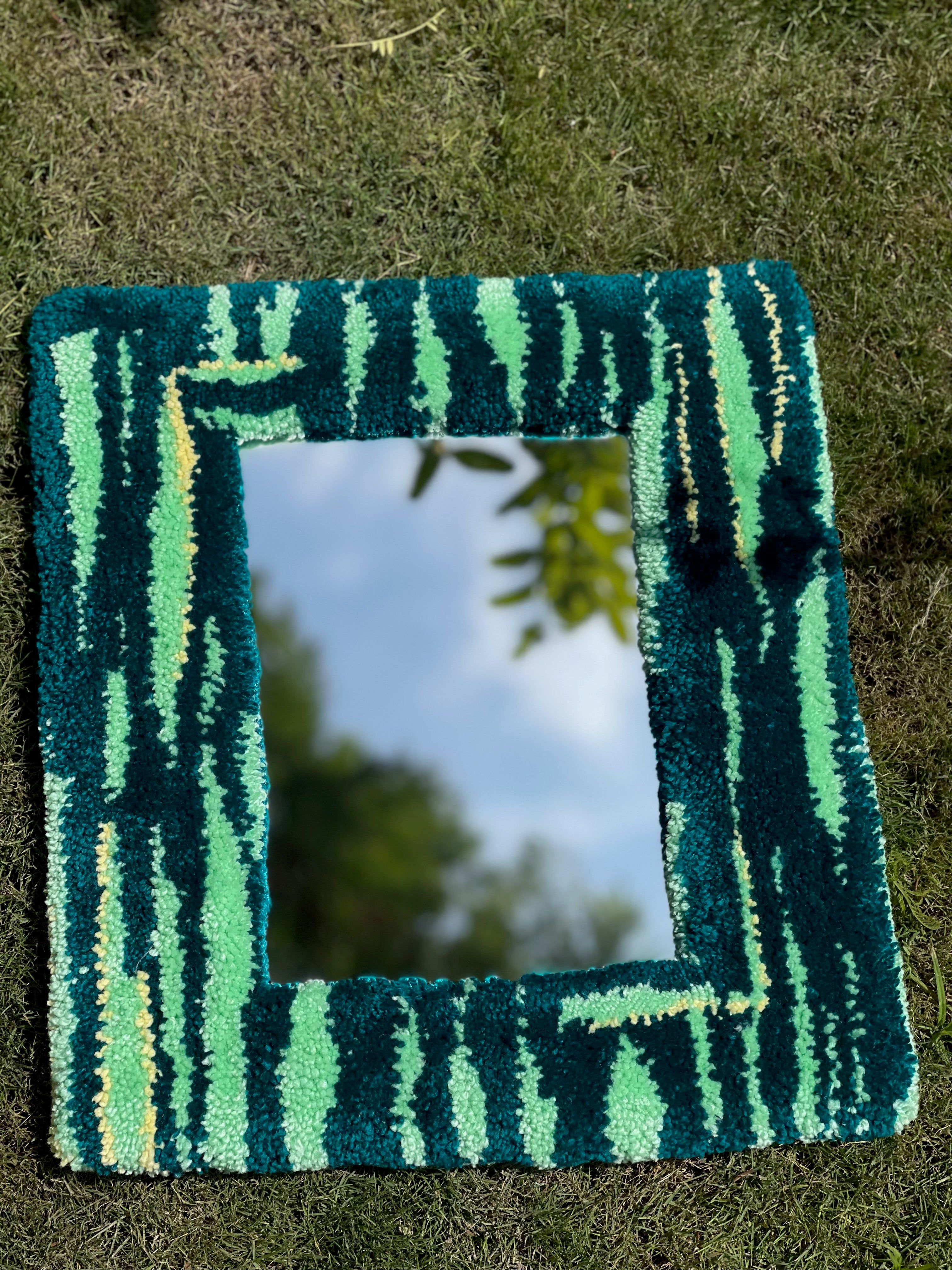 FOREST TEXTURED CUSTOM TUFTED MIRROR